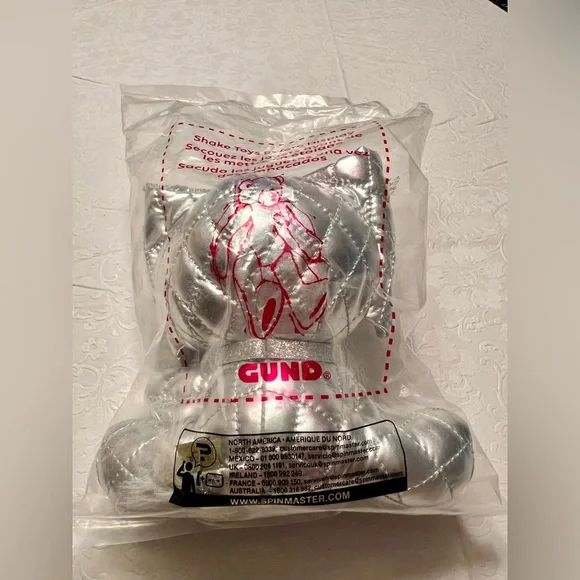 Gund Silver Elephant Stuffed Animal with Purple Eyes - Picture 3 of 5